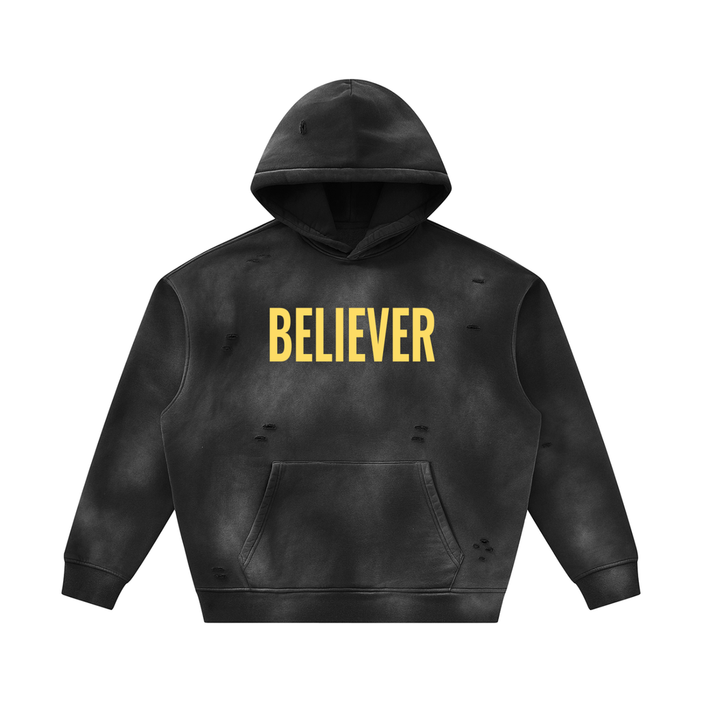 BELIEVER FRAYED HOODIE