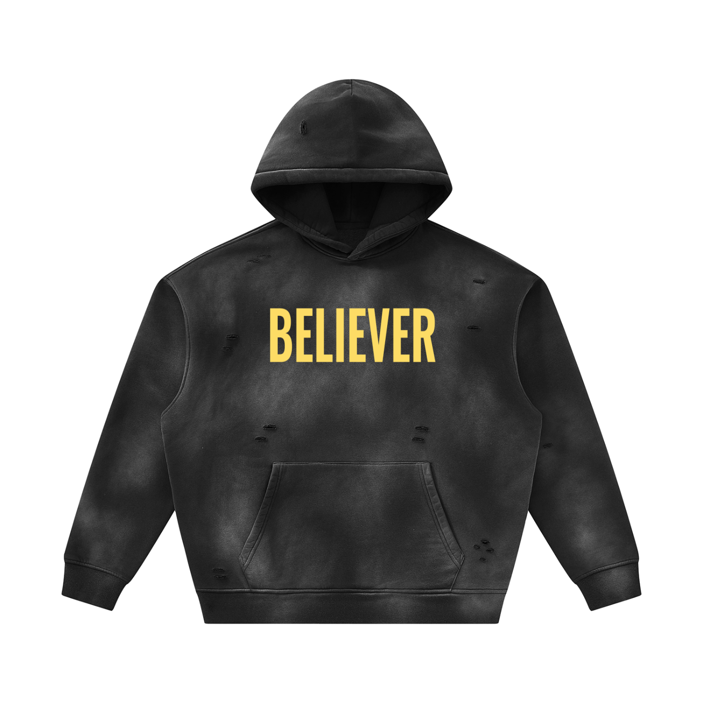 BELIEVER FRAYED HOODIE