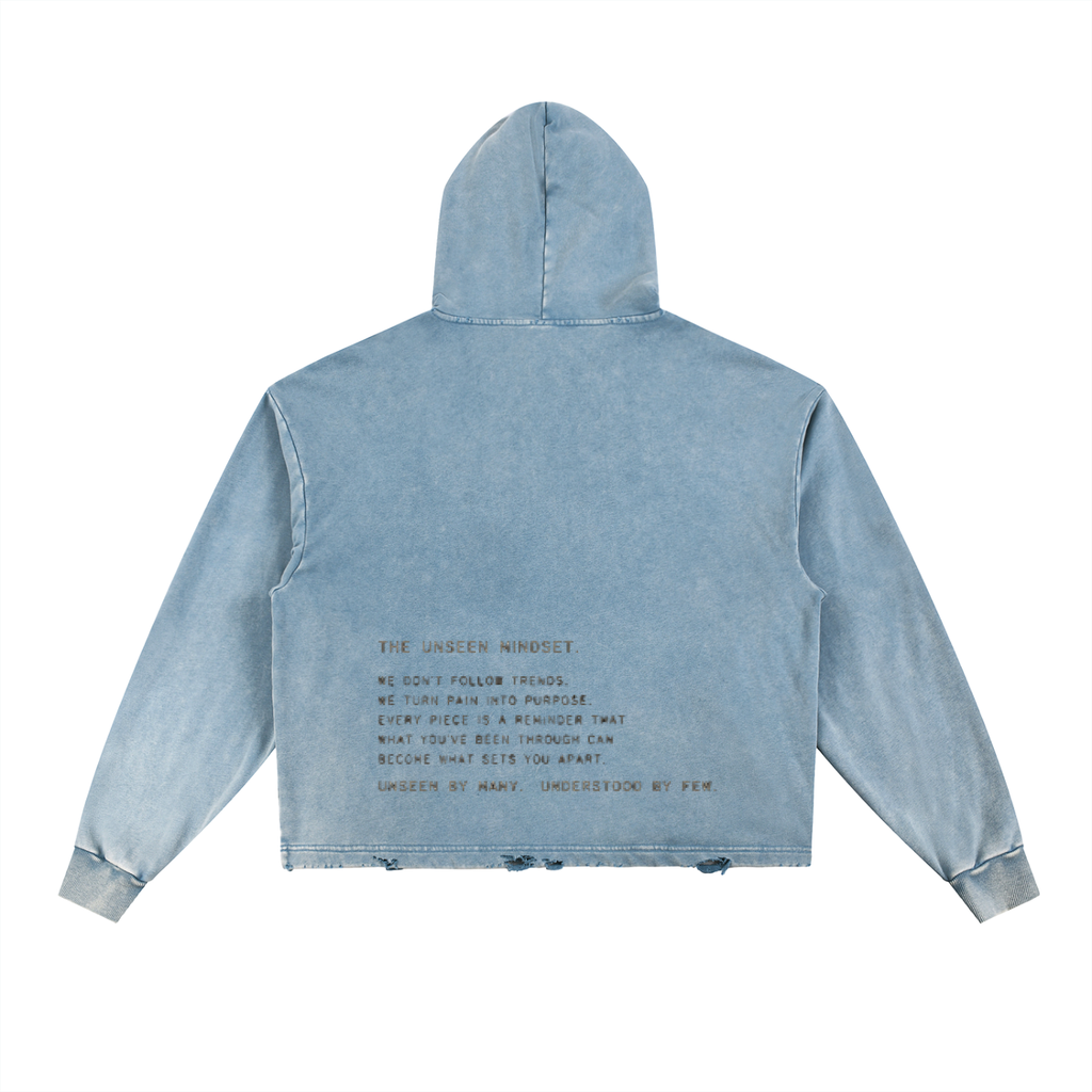 UU X HEARTBROKEN WASHED FRAYED HOODIE.