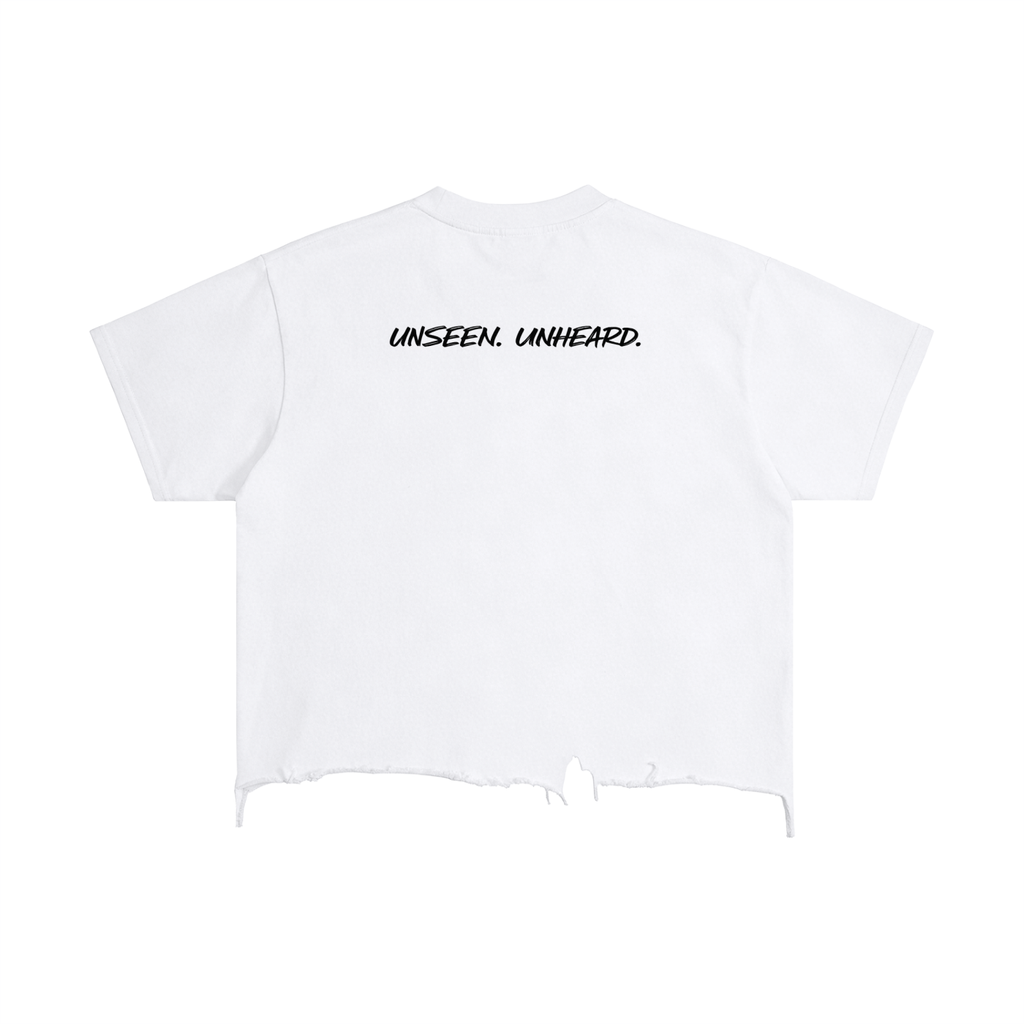 STAY ALERT. VINTAGE WASH BOXY DISTRESSED