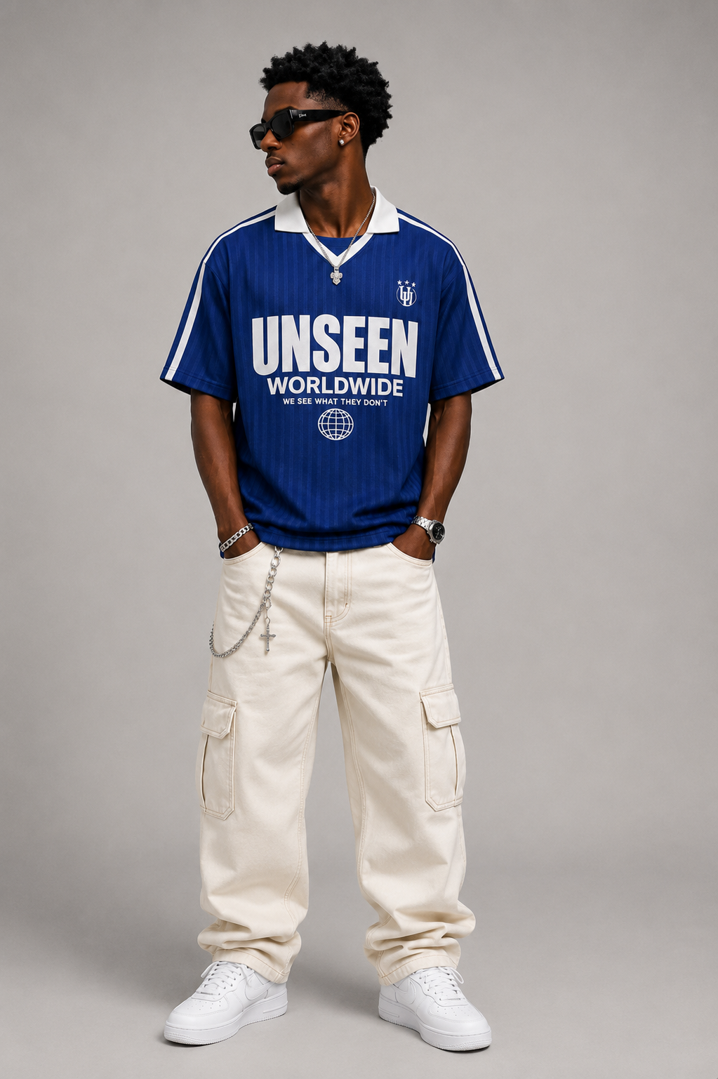 UNSEEN SEASON 1 STRIPED SOCCER JERSEY.