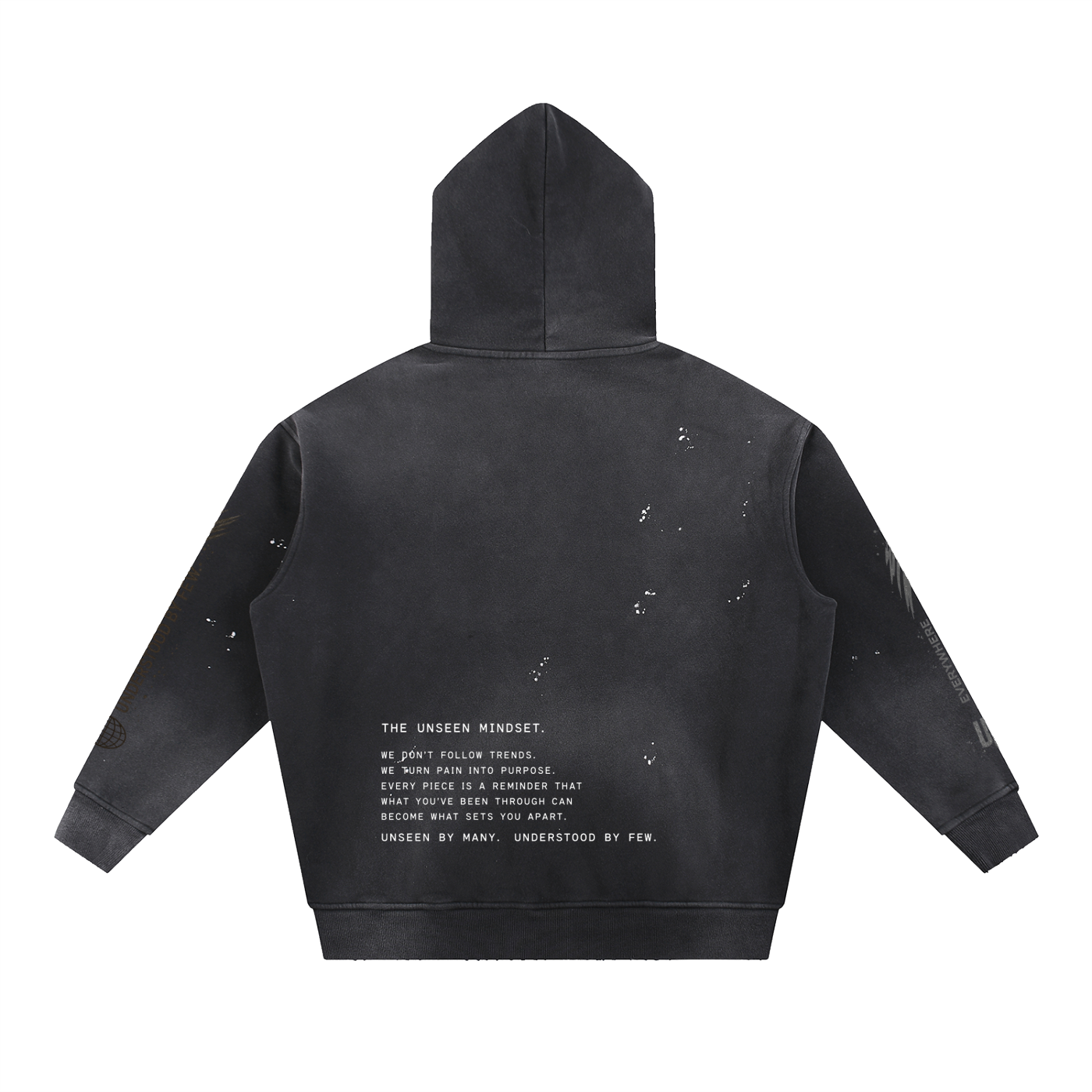 Vintage Washed Frayed Fleece Hoodie