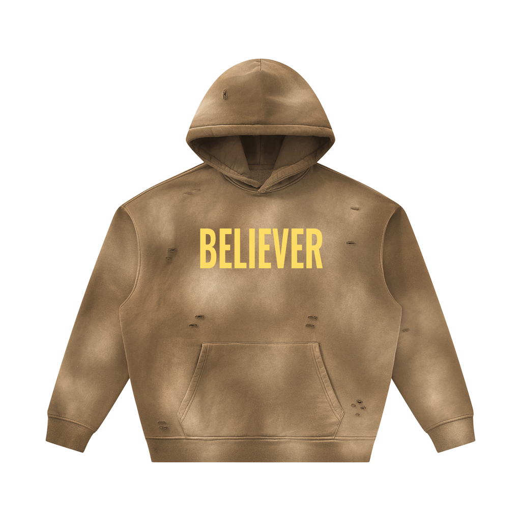 BELIEVER FRAYED HOODIE