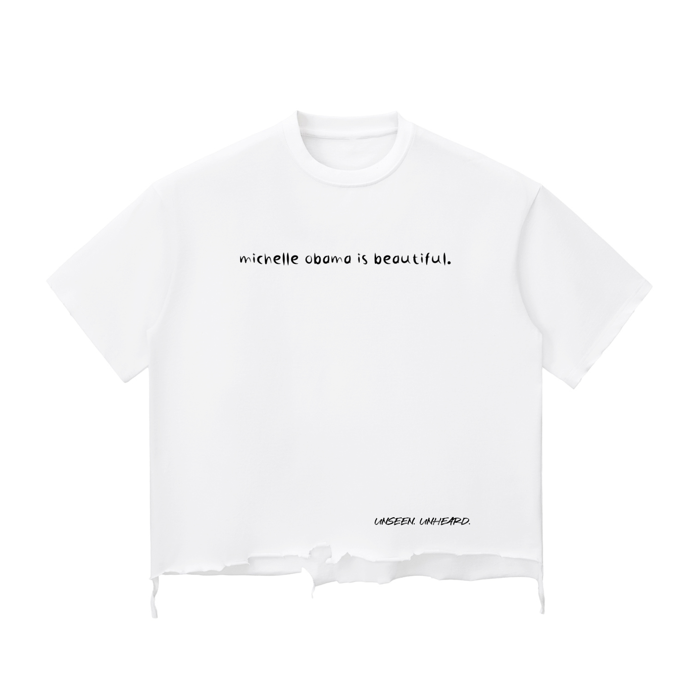 vintage,ripped,cropped,tee,obama,michelle
