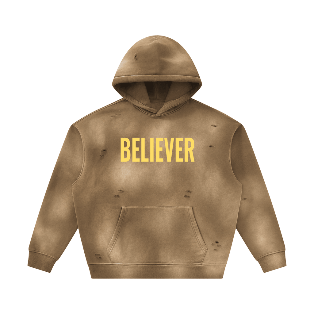 BELIEVER FRAYED HOODIE - UNSEEN. UNHEARD.