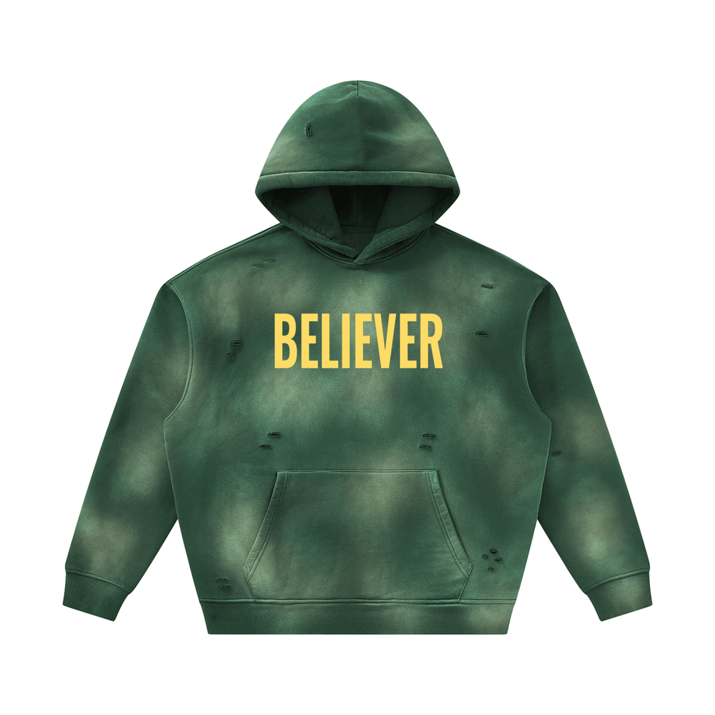 BELIEVER FRAYED HOODIE - UNSEEN. UNHEARD.
