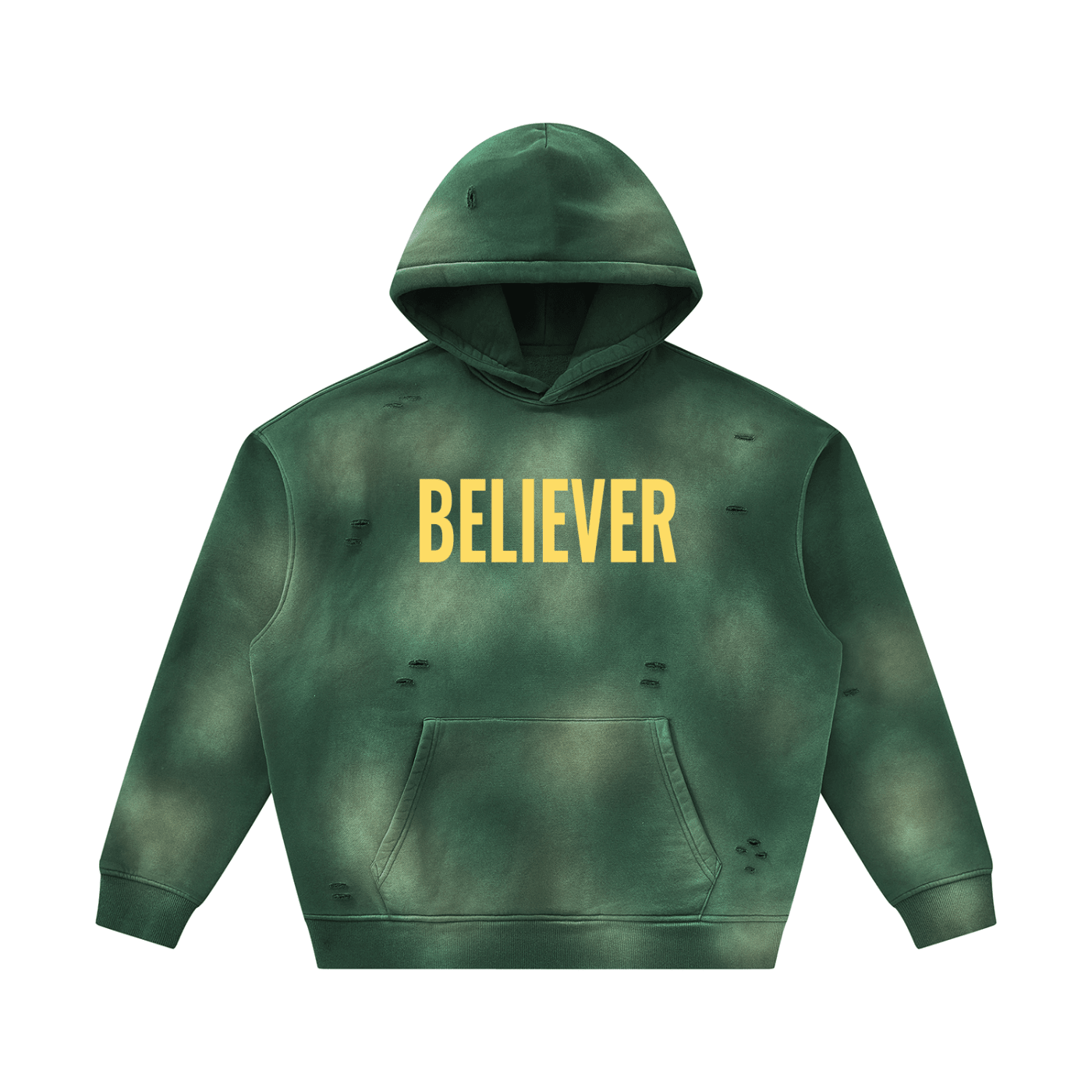 BELIEVER FRAYED HOODIE - UNSEEN. UNHEARD.