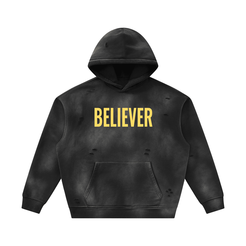 BELIEVER FRAYED HOODIE - UNSEEN. UNHEARD.
