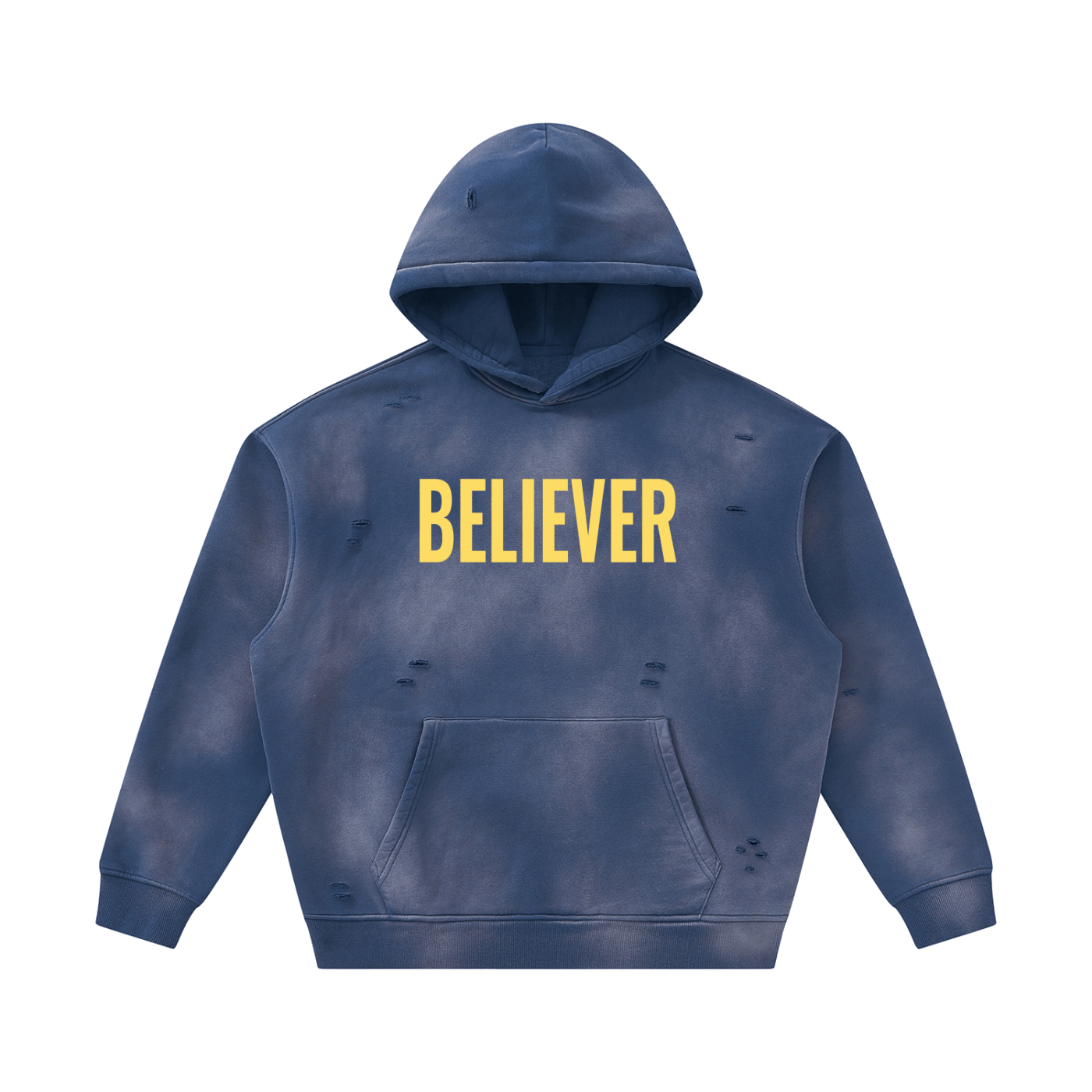 BELIEVER FRAYED HOODIE - UNSEEN. UNHEARD.