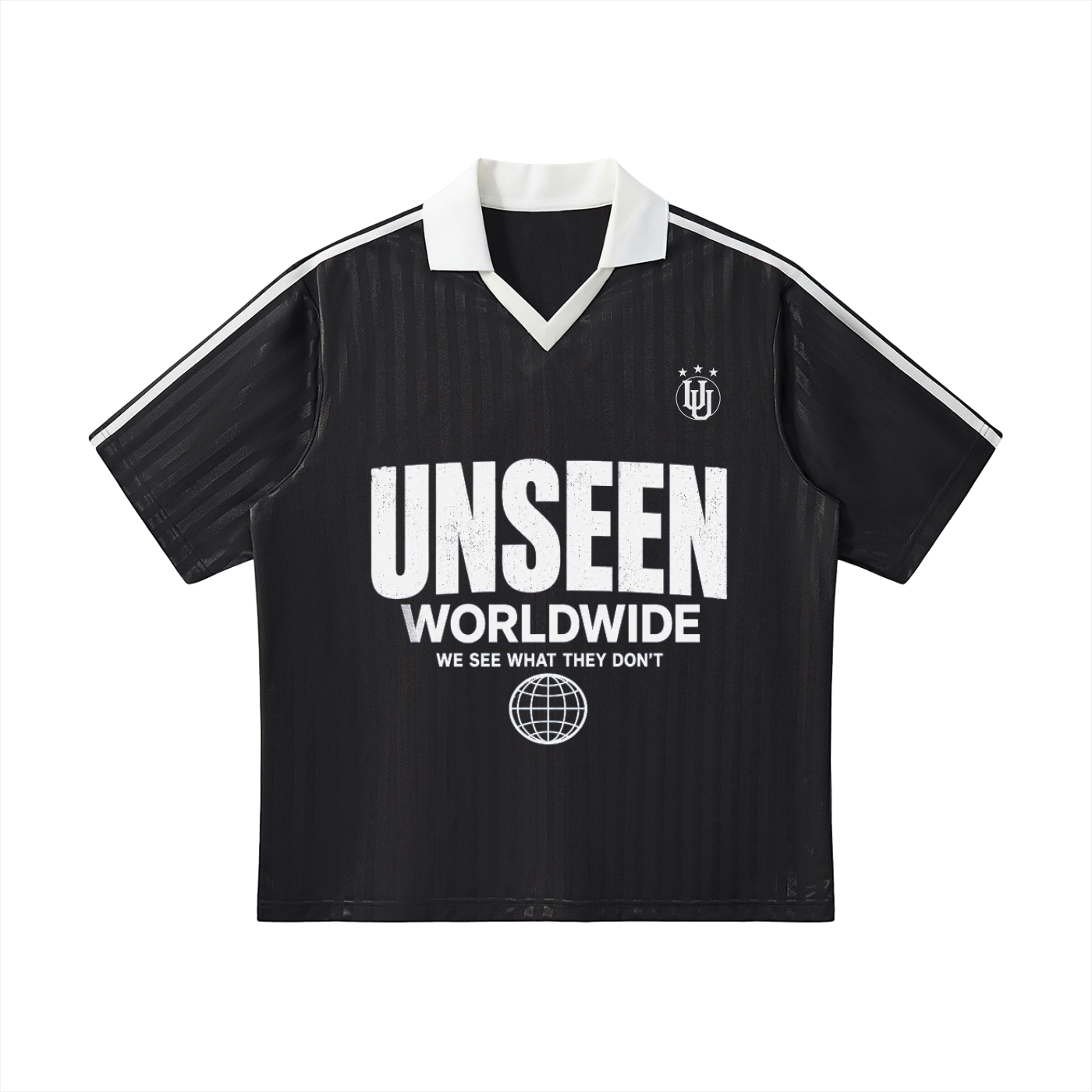 UNSEEN SEASON 1 STRIPED SOCCER JERSEY.
