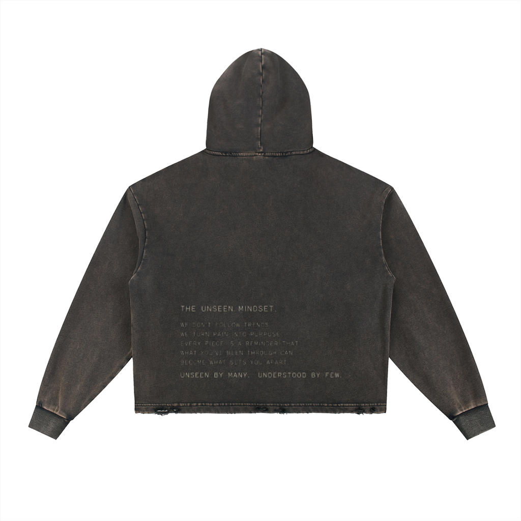 UU X HEARTBROKEN WASHED FRAYED HOODIE.