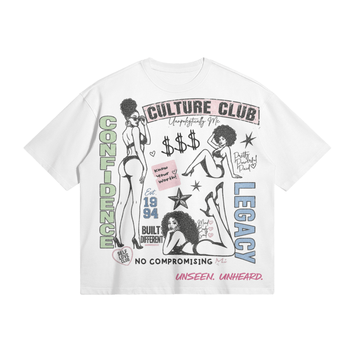 CULTURE CLUB BOXY TEE - UNSEEN. UNHEARD.