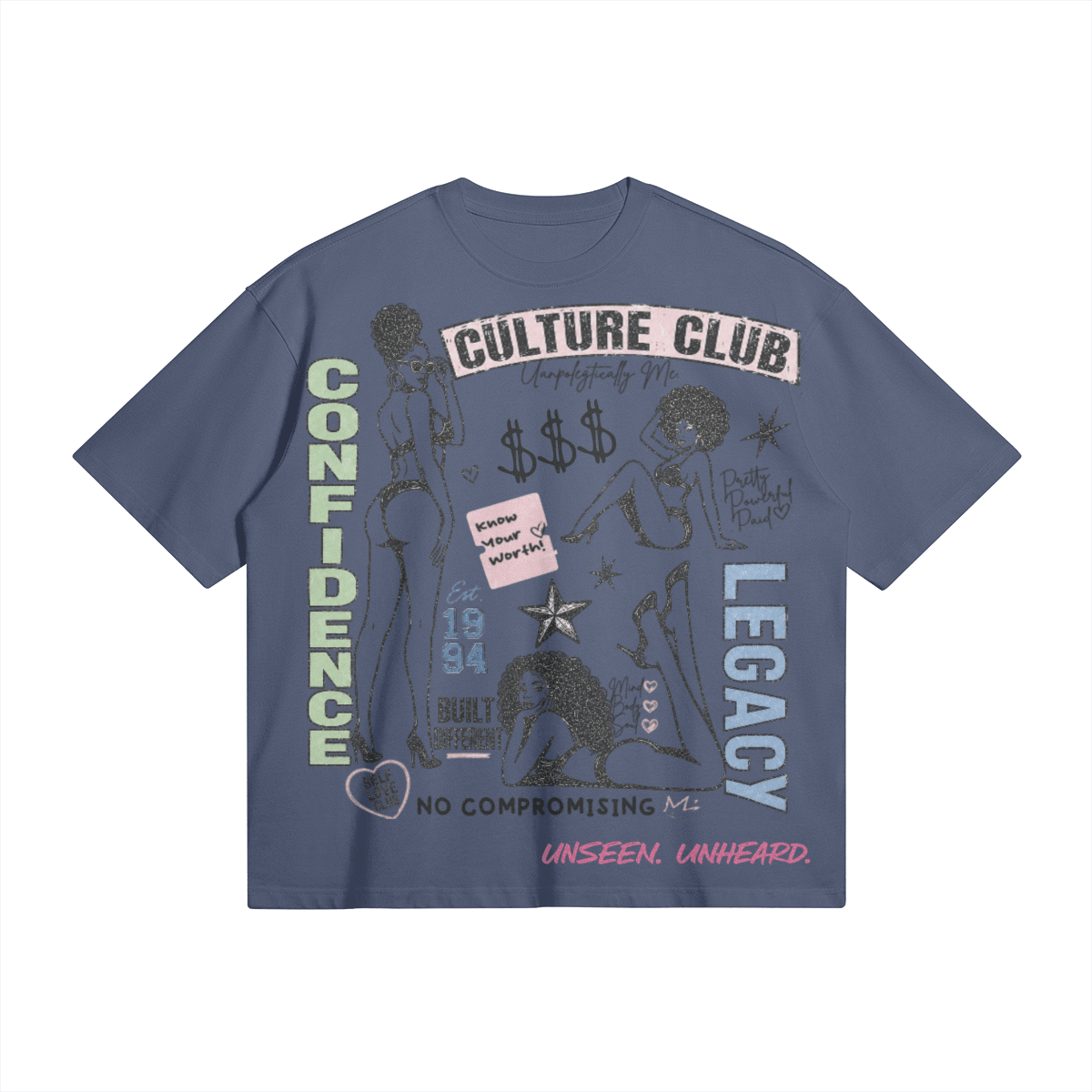 CULTURE CLUB BOXY TEE - UNSEEN. UNHEARD.