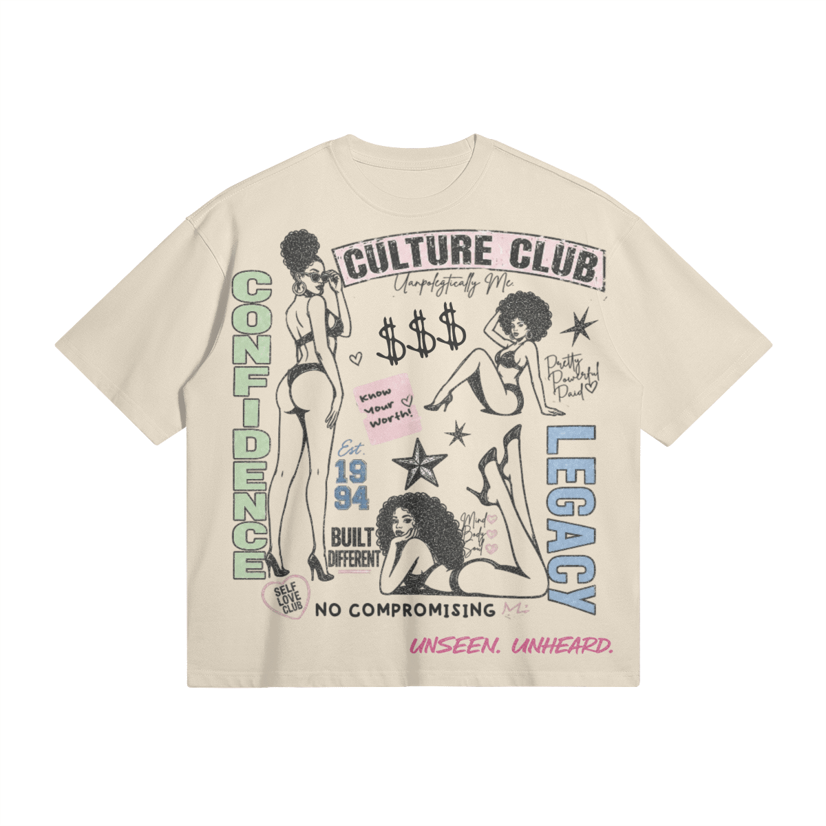 CULTURE CLUB BOXY TEE - UNSEEN. UNHEARD.