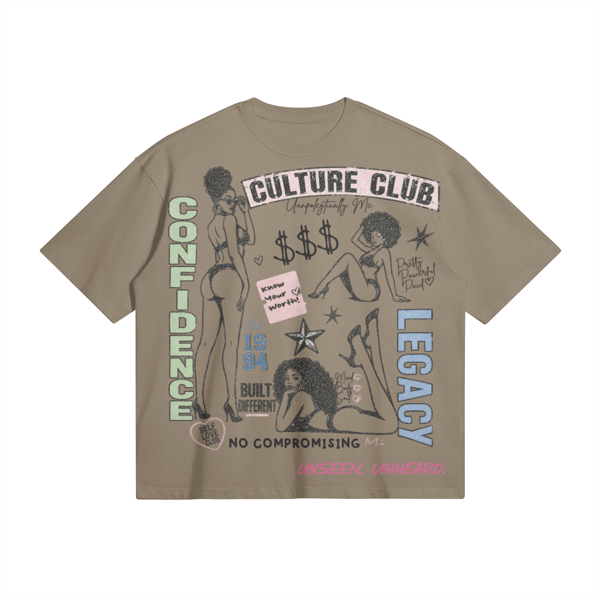 CULTURE CLUB BOXY TEE - UNSEEN. UNHEARD.