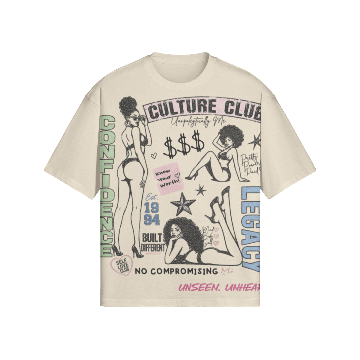 CULTURE CLUB BOXY TEE - UNSEEN. UNHEARD.