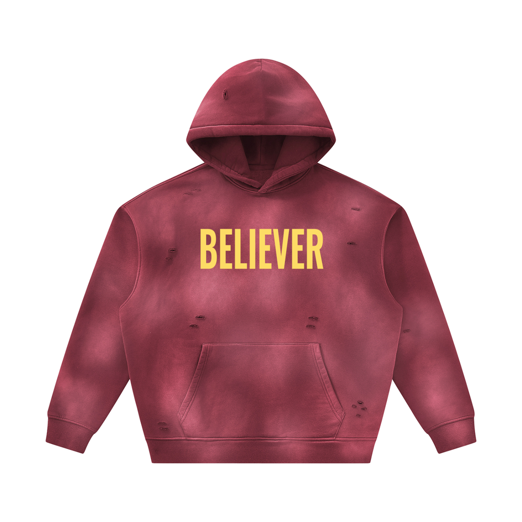 BELIEVER FRAYED HOODIE