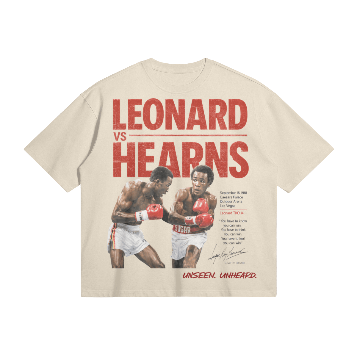LEONARD VS HEARNS 1 BOXY - UNSEEN. UNHEARD.