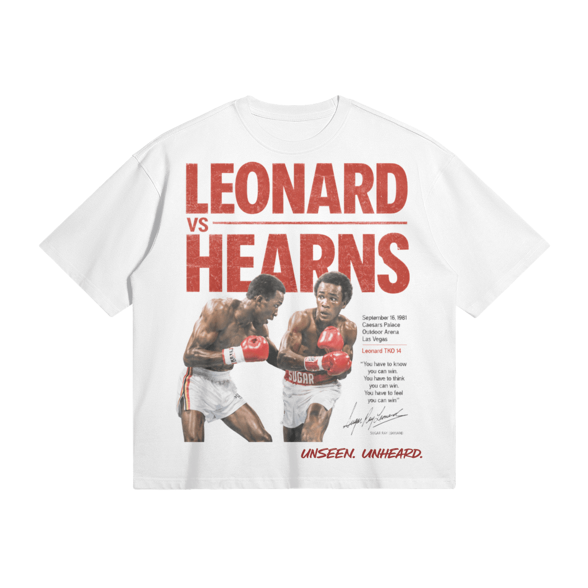 LEONARD VS HEARNS 1 BOXY - UNSEEN. UNHEARD.