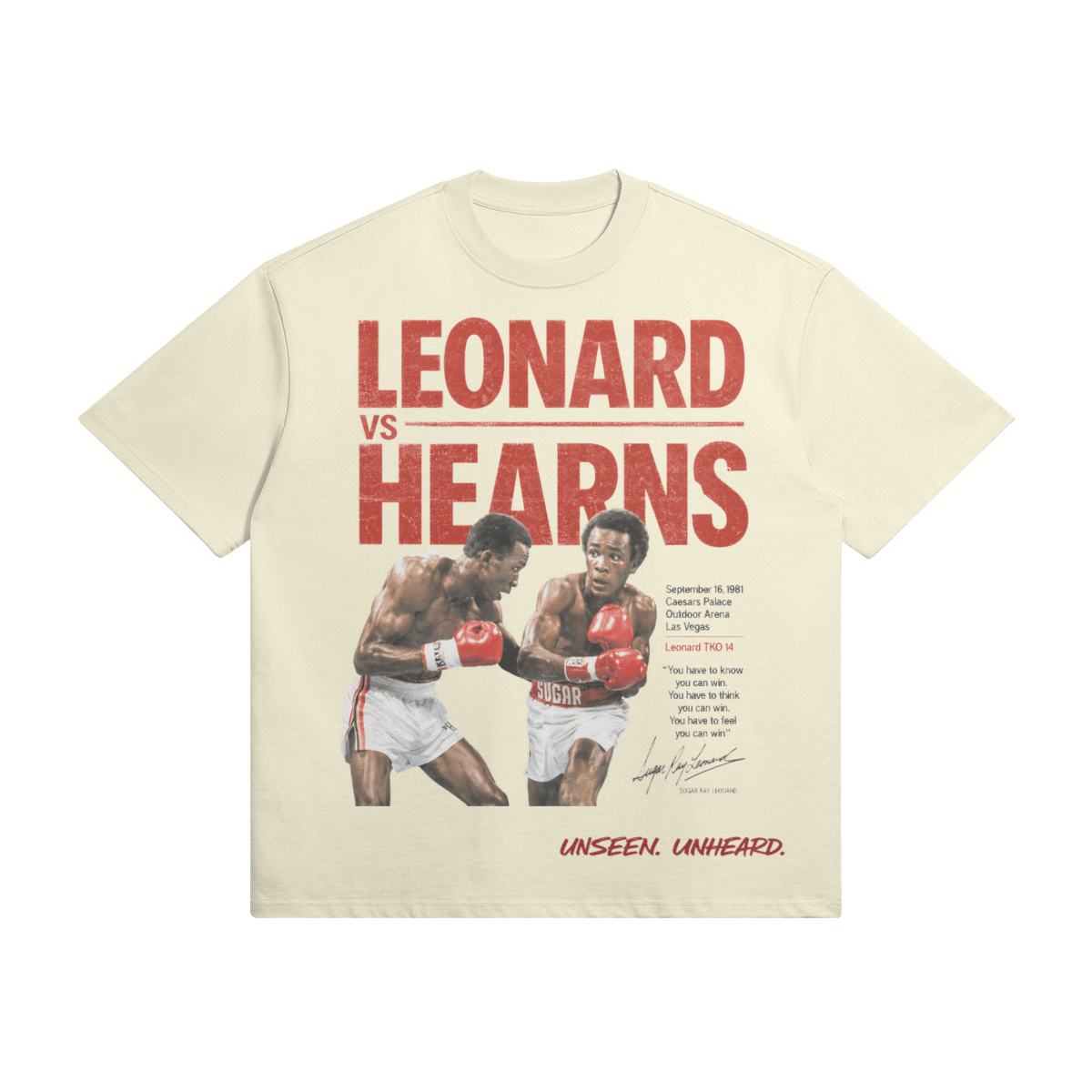 LEONARD VS HEARNS 1 OVERSIZED - UNSEEN. UNHEARD.