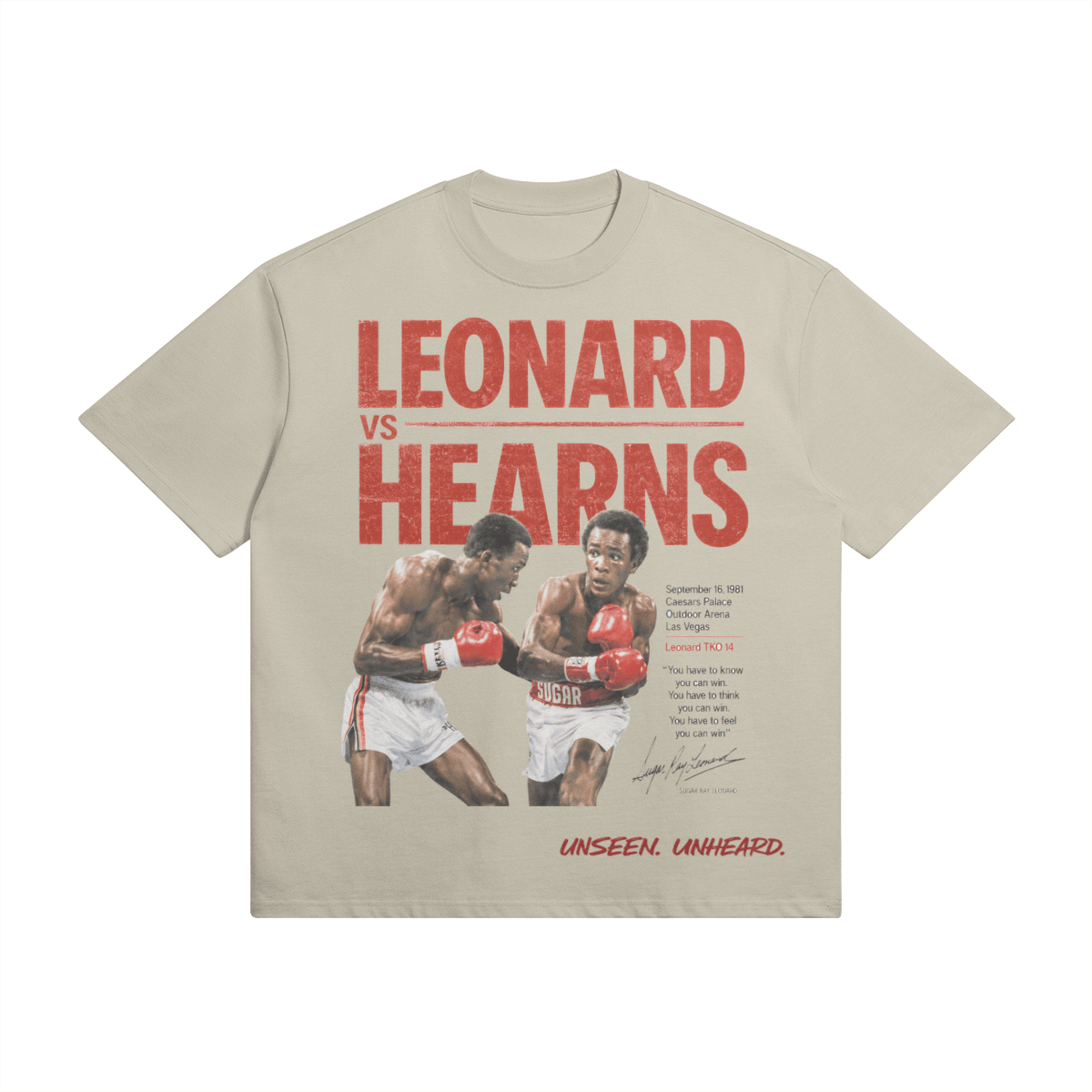 LEONARD VS HEARNS 1 OVERSIZED - UNSEEN. UNHEARD.
