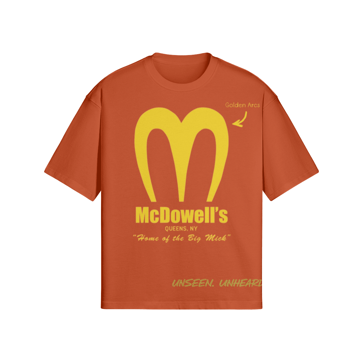 MCDOWELL'S BOXY TEE - UNSEEN. UNHEARD.