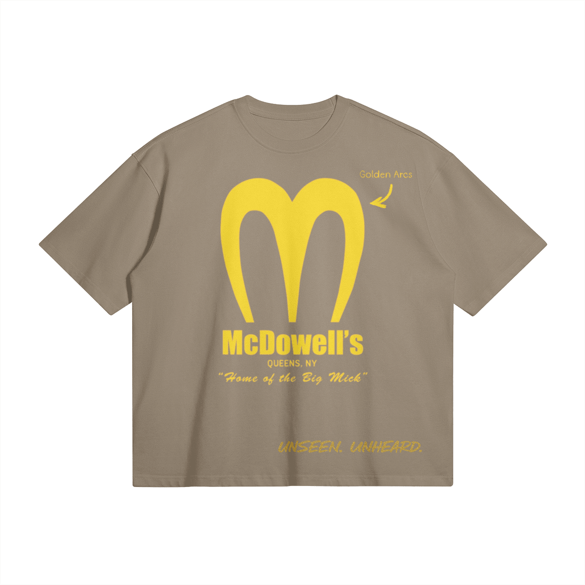 MCDOWELL'S BOXY TEE - UNSEEN. UNHEARD.