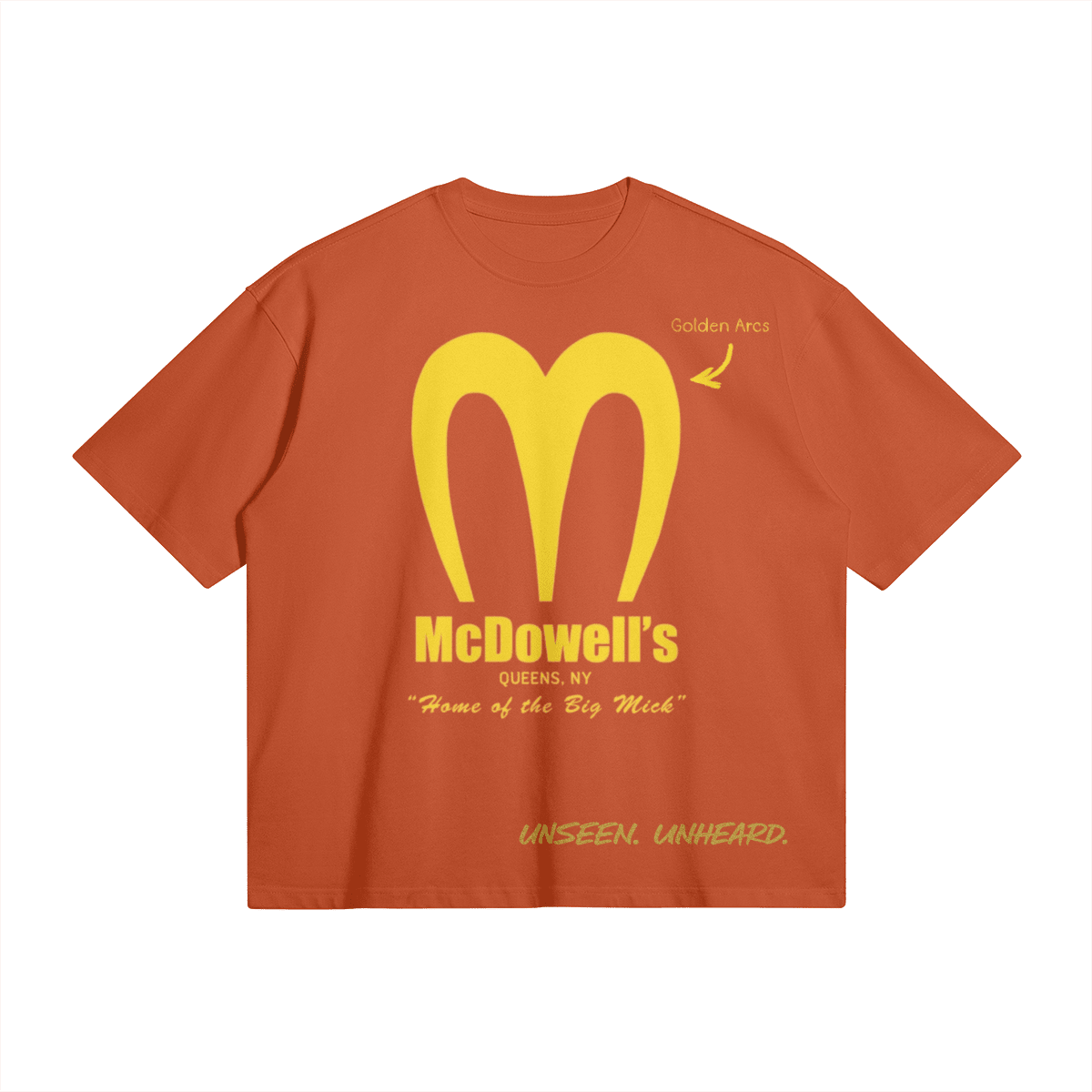MCDOWELL'S BOXY TEE - UNSEEN. UNHEARD.