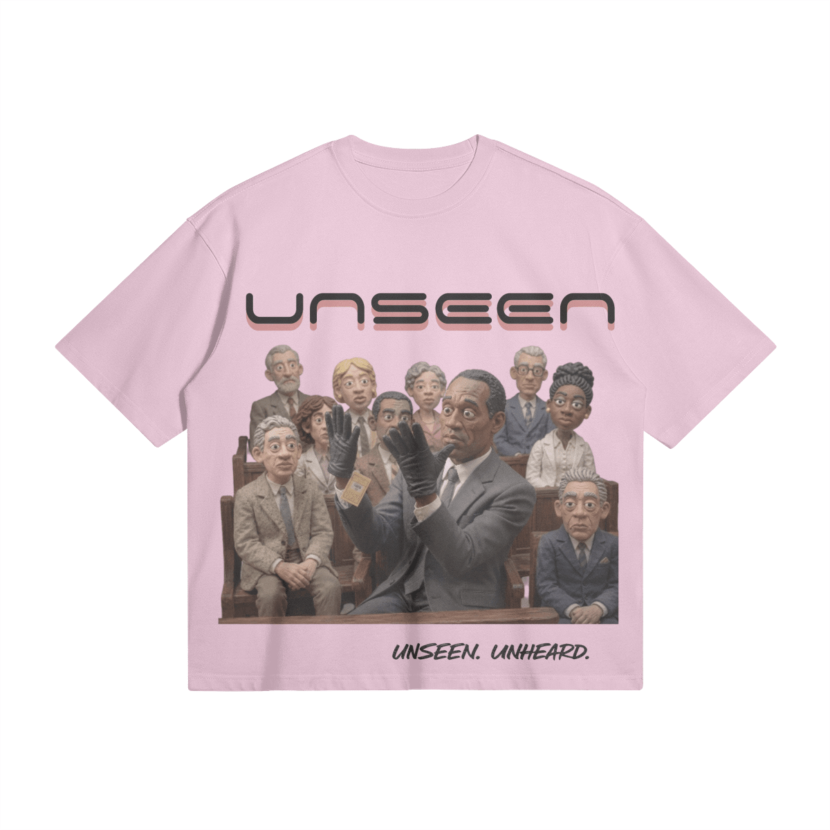 NOT GUILTY BOXY TEE - UNSEEN. UNHEARD.