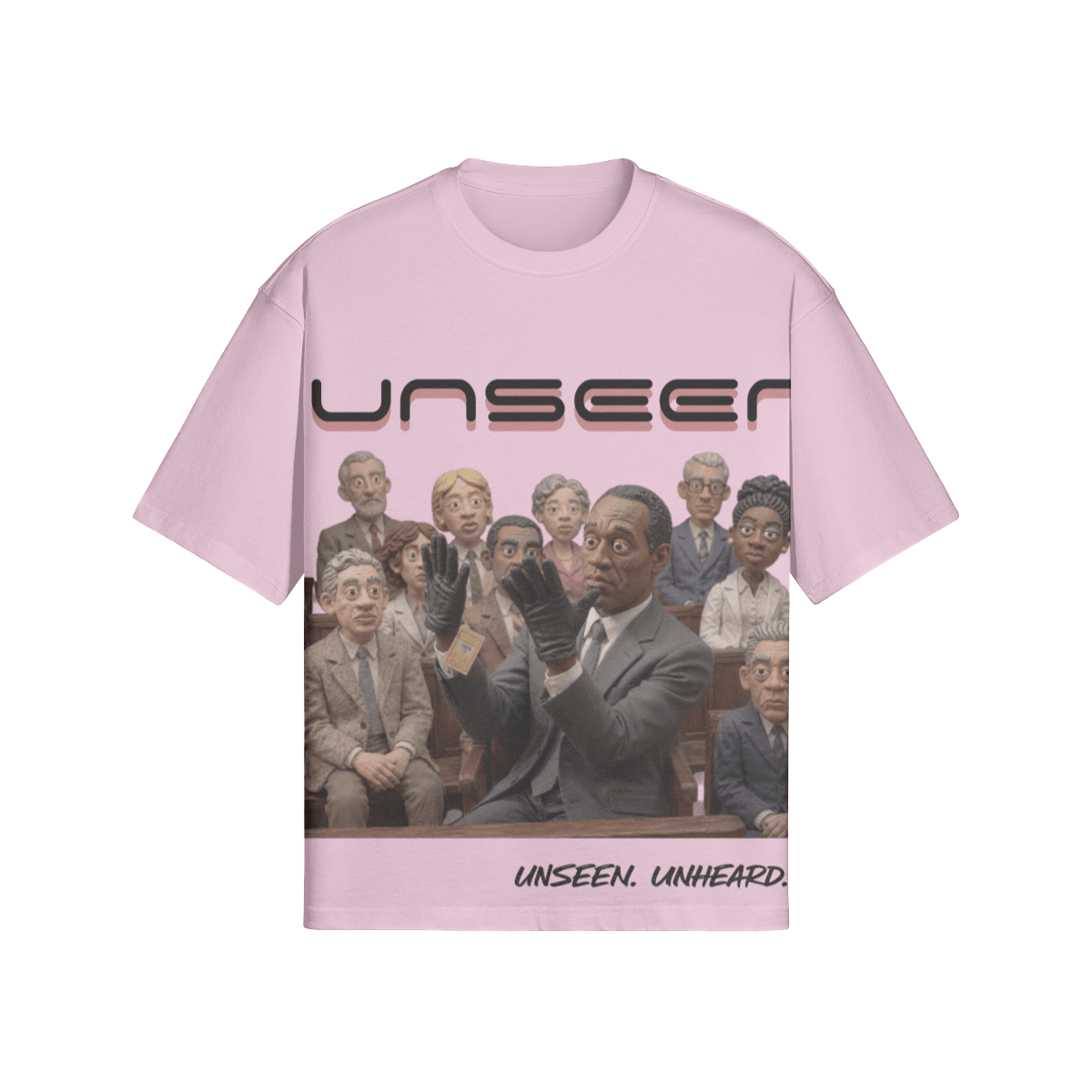 NOT GUILTY BOXY TEE - UNSEEN. UNHEARD.