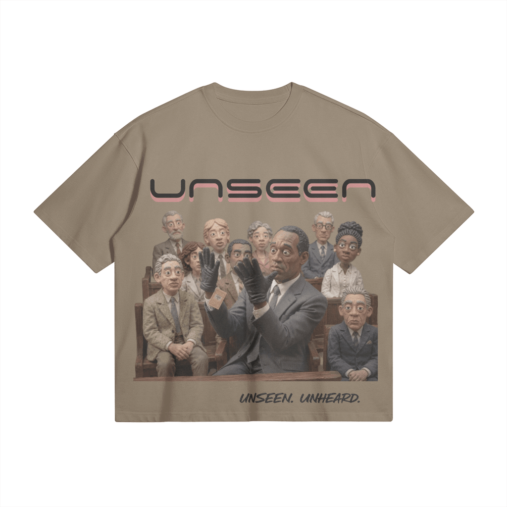 NOT GUILTY BOXY TEE - UNSEEN. UNHEARD.