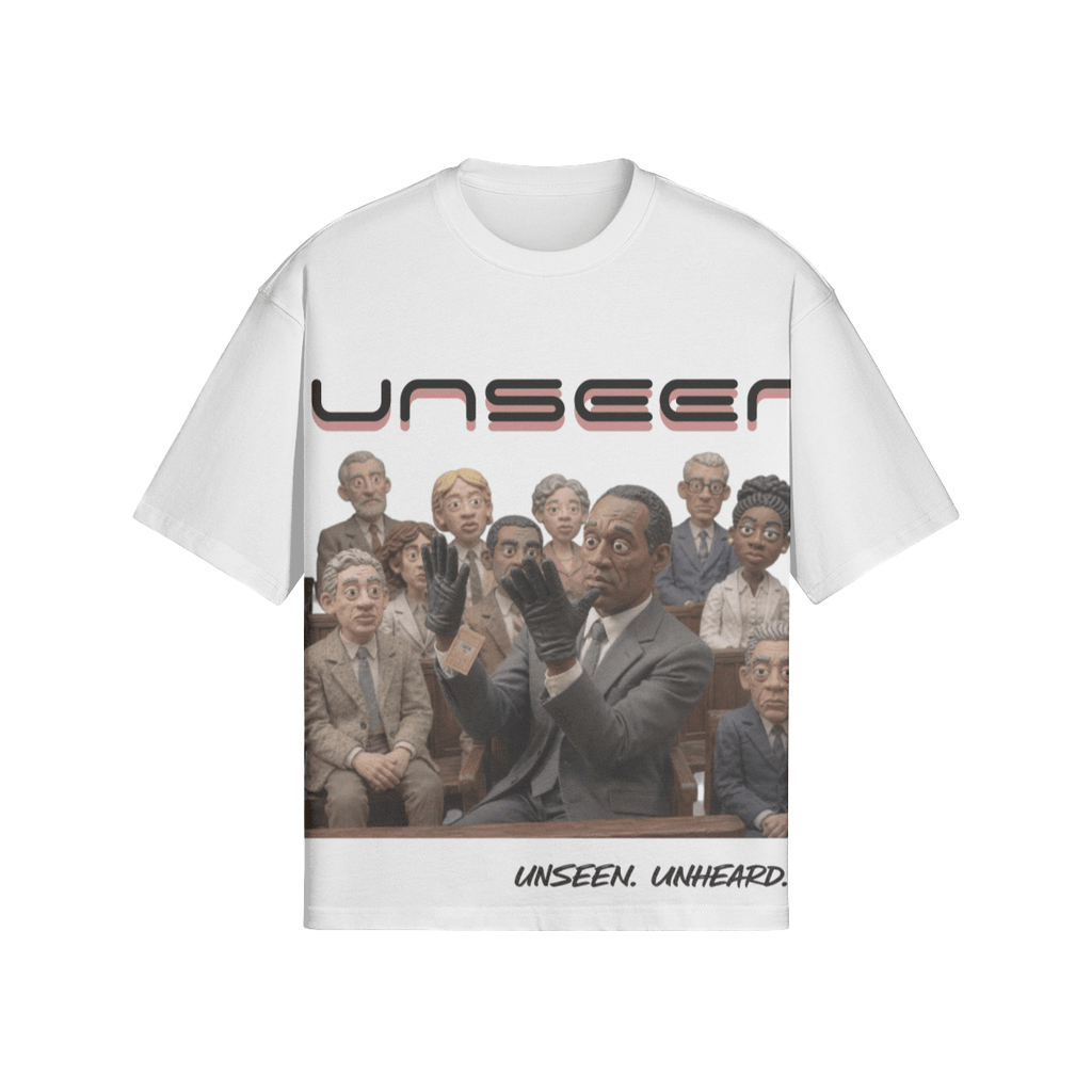 NOT GUILTY BOXY TEE - UNSEEN. UNHEARD.