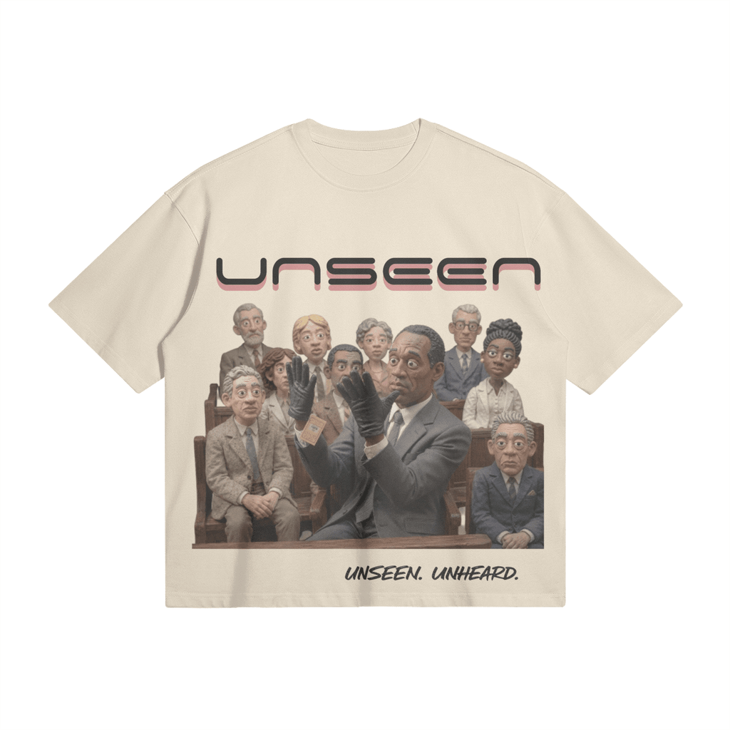 NOT GUILTY BOXY TEE - UNSEEN. UNHEARD.