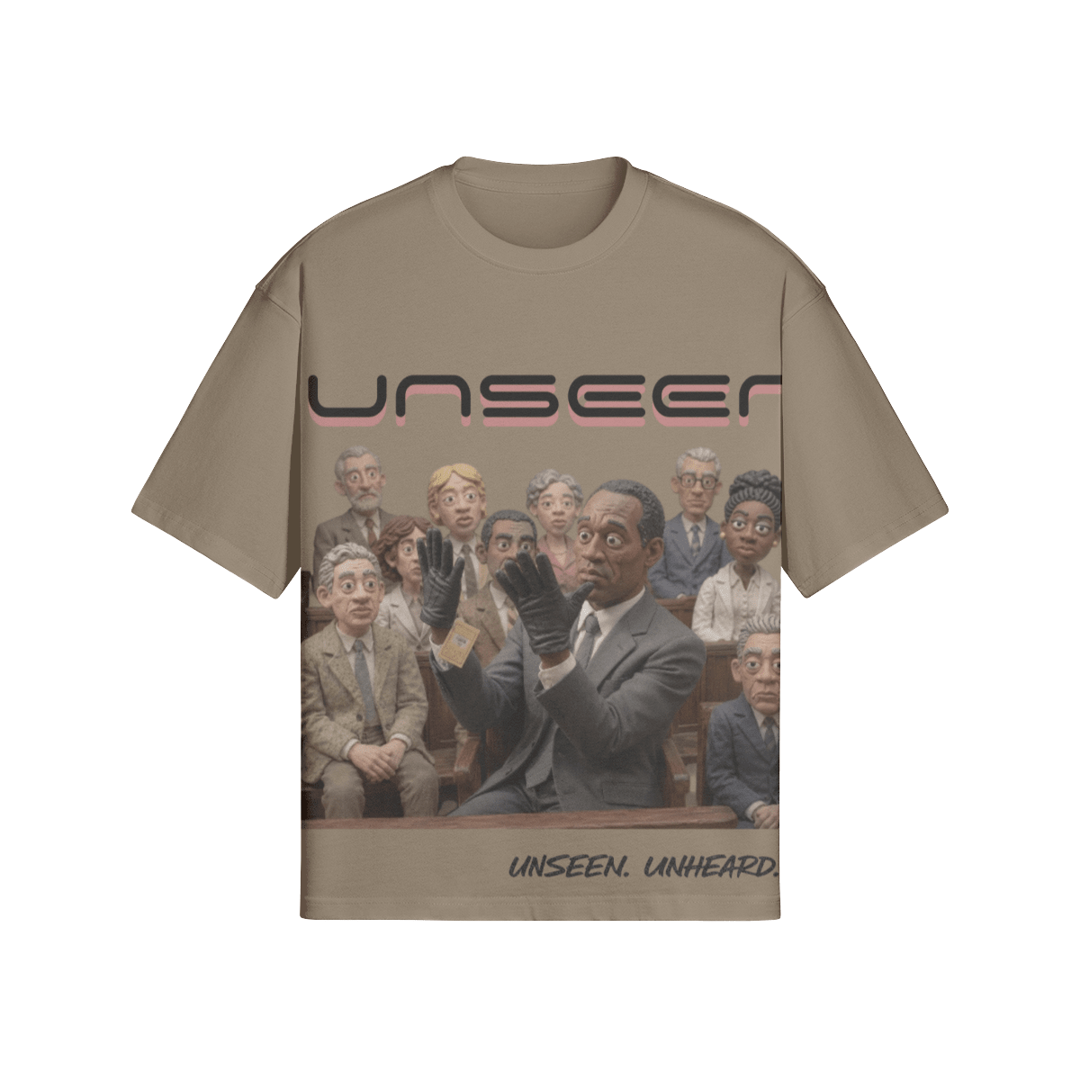 NOT GUILTY BOXY TEE - UNSEEN. UNHEARD.