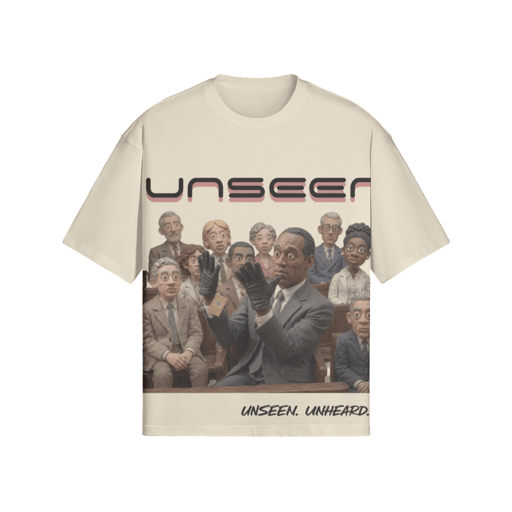NOT GUILTY BOXY TEE - UNSEEN. UNHEARD.