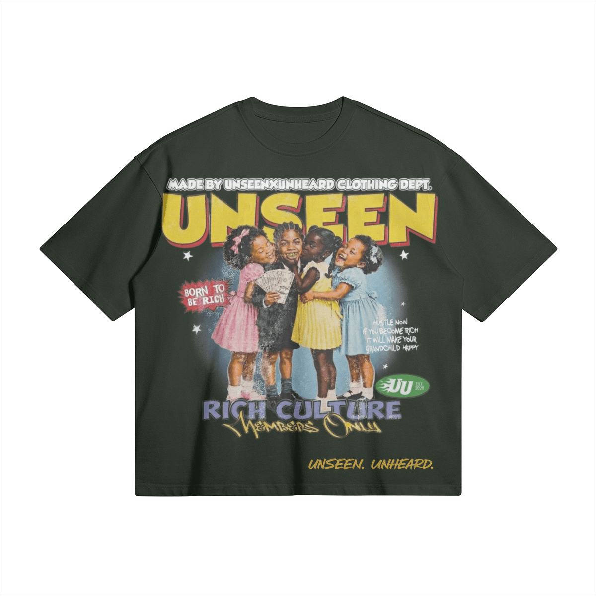 RICH CULTURE BOXY TEE - UNSEEN. UNHEARD.
