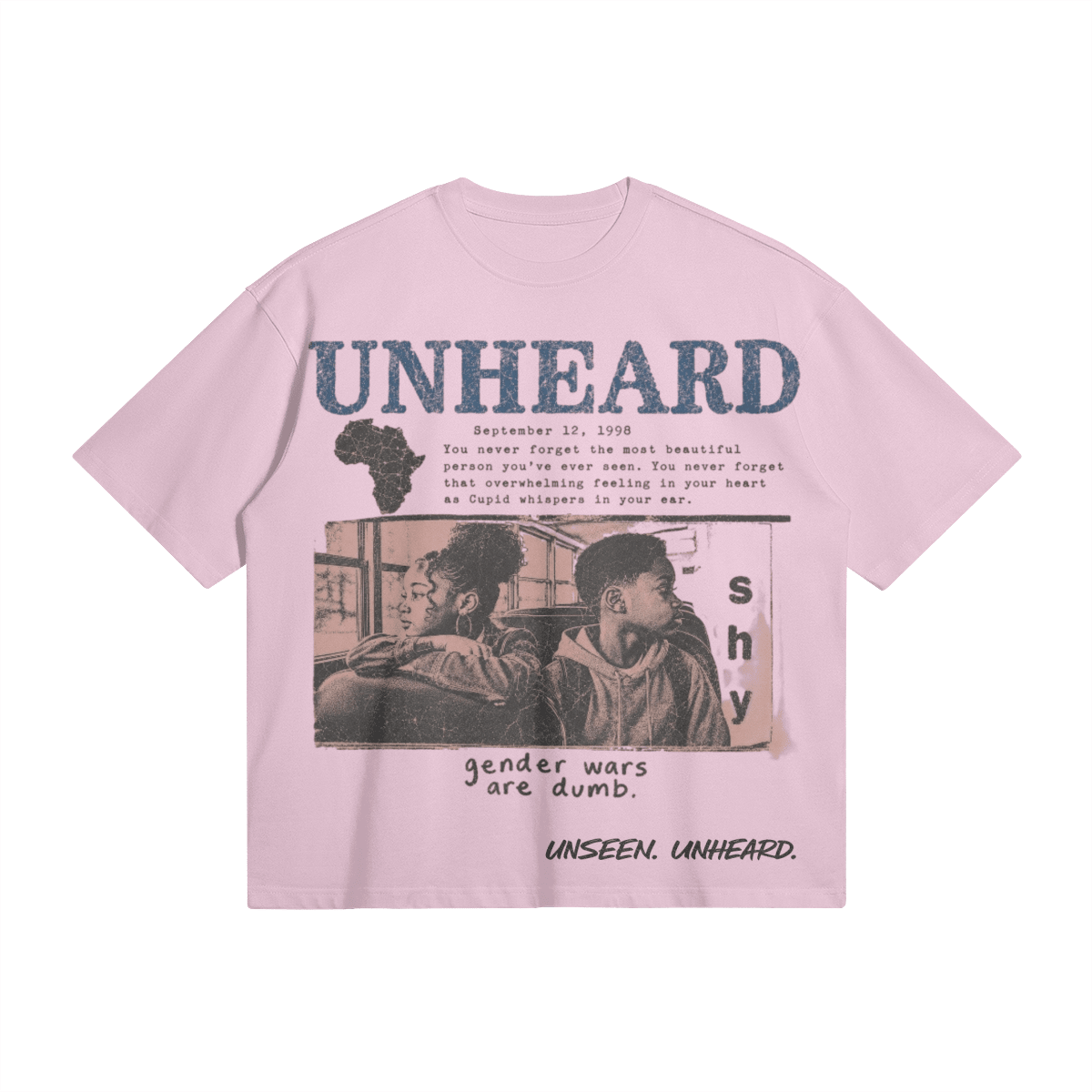 UNHEARD TOO SHY BOXY TEE - UNSEEN. UNHEARD.