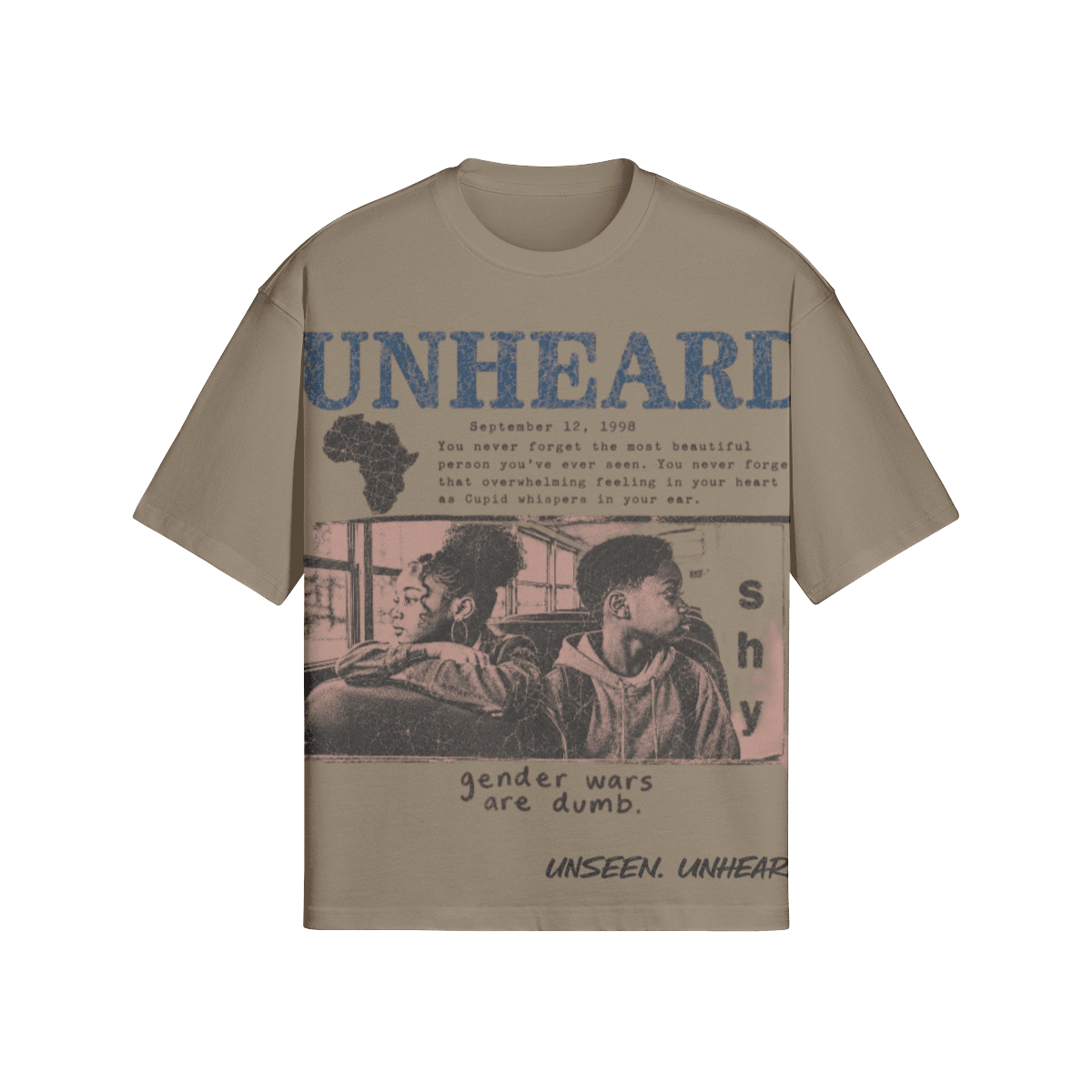 UNHEARD TOO SHY BOXY TEE - UNSEEN. UNHEARD.