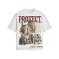 UU X PROTECT. BOXY TEE - UNSEEN. UNHEARD.