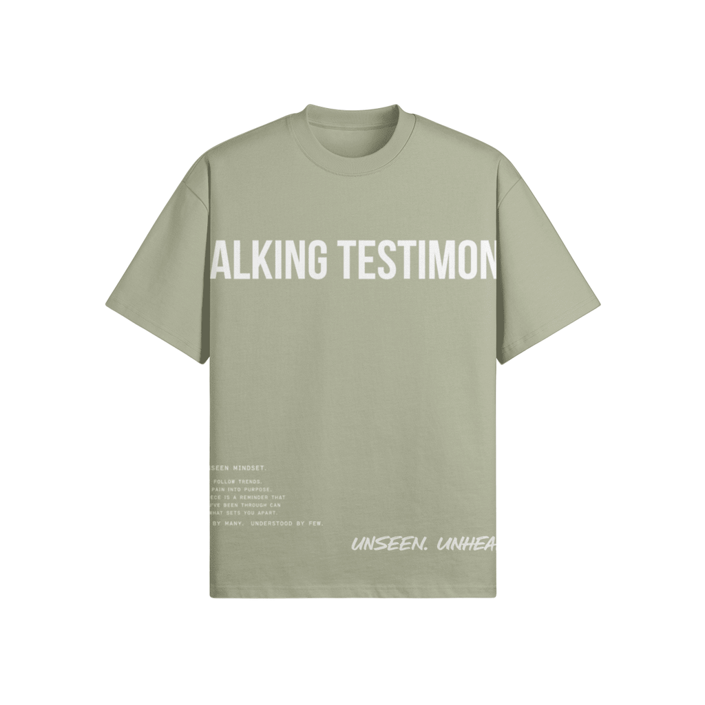 WALKING TESTIMONY OVERSIZED TEE - UNSEEN. UNHEARD.