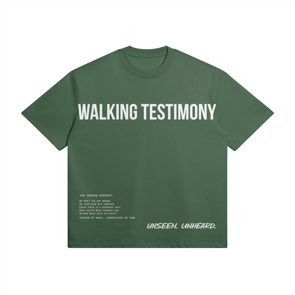 WALKING TESTIMONY OVERSIZED TEE - UNSEEN. UNHEARD.