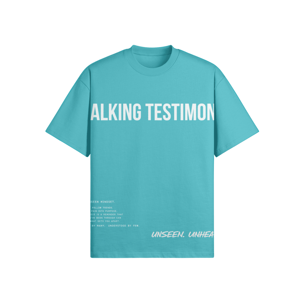 WALKING TESTIMONY OVERSIZED TEE - UNSEEN. UNHEARD.
