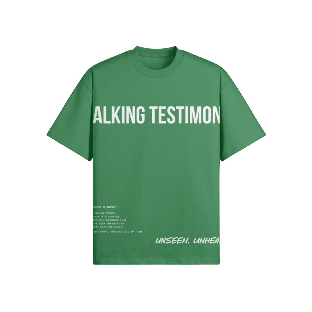 WALKING TESTIMONY OVERSIZED TEE - UNSEEN. UNHEARD.