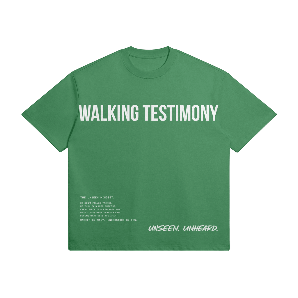 WALKING TESTIMONY OVERSIZED TEE - UNSEEN. UNHEARD.