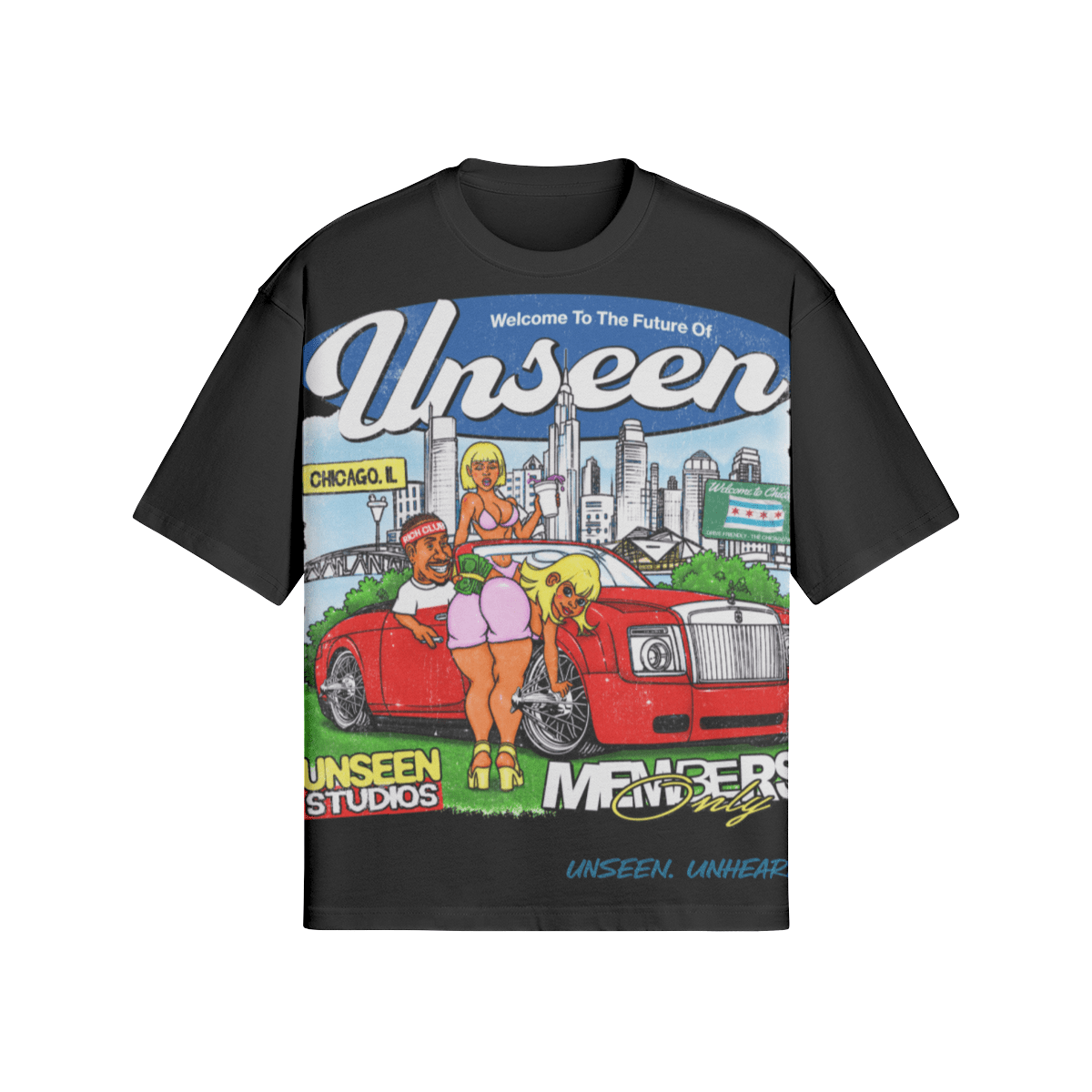 WELCOME TO THE FUTURE BOXY TEE. - UNSEEN. UNHEARD.