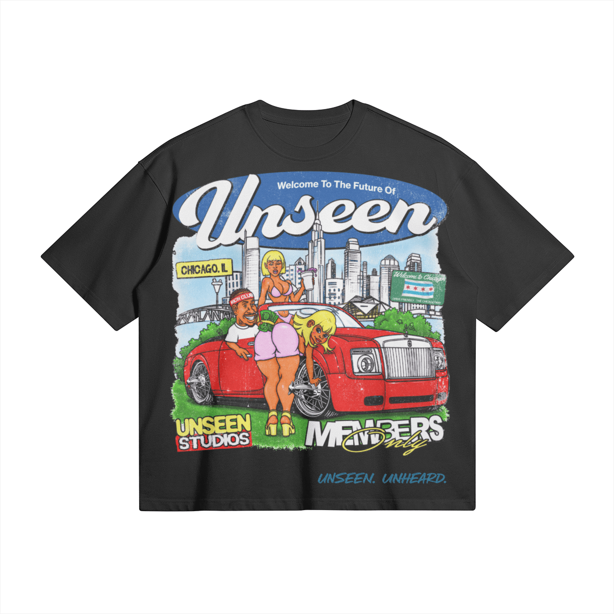 WELCOME TO THE FUTURE BOXY TEE. - UNSEEN. UNHEARD.