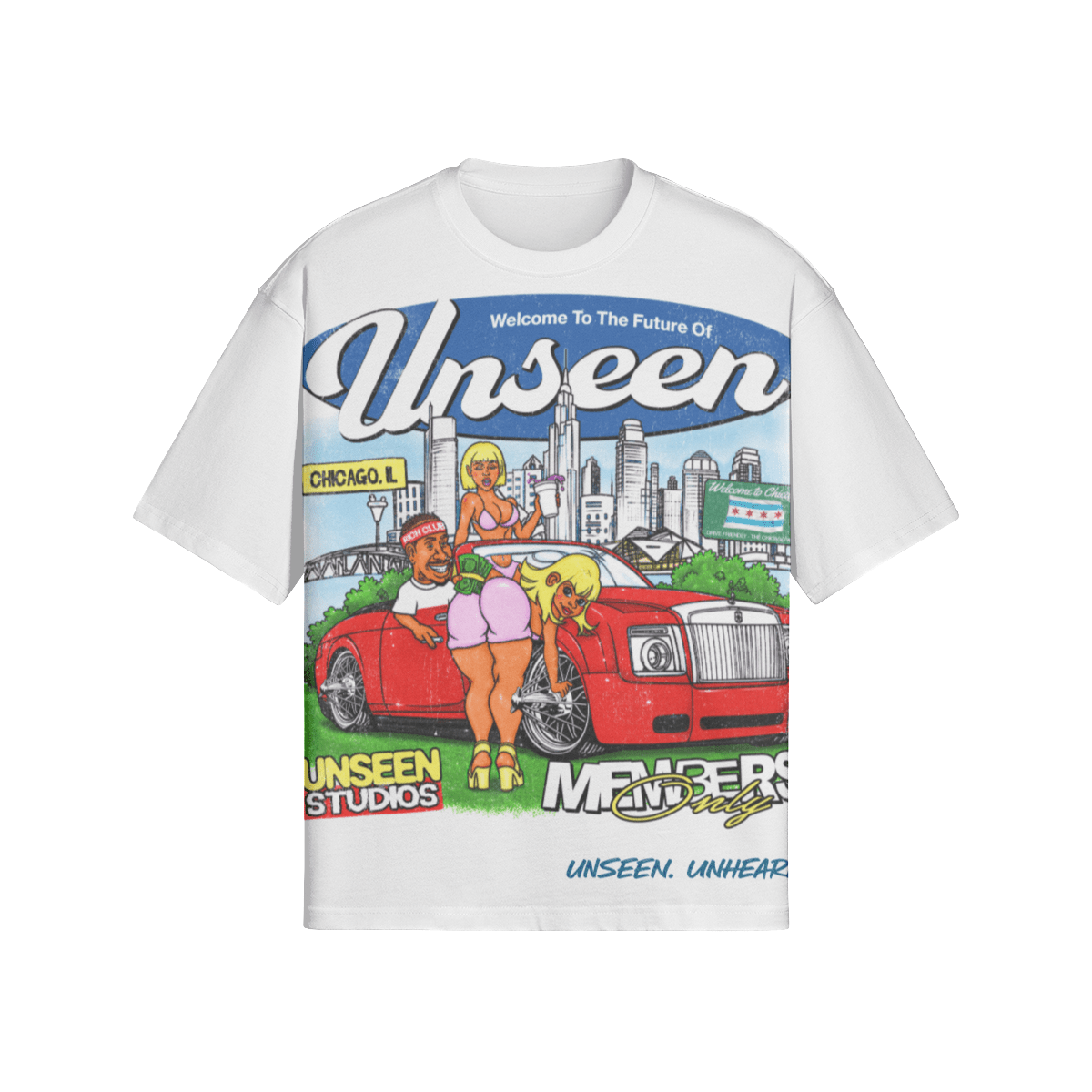 WELCOME TO THE FUTURE BOXY TEE. - UNSEEN. UNHEARD.