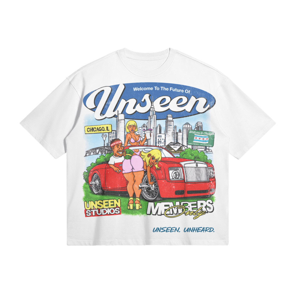 WELCOME TO THE FUTURE BOXY TEE. - UNSEEN. UNHEARD.