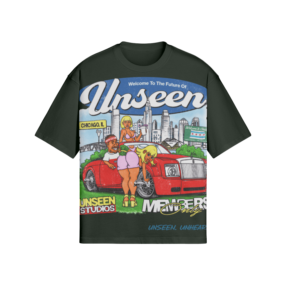WELCOME TO THE FUTURE BOXY TEE. - UNSEEN. UNHEARD.