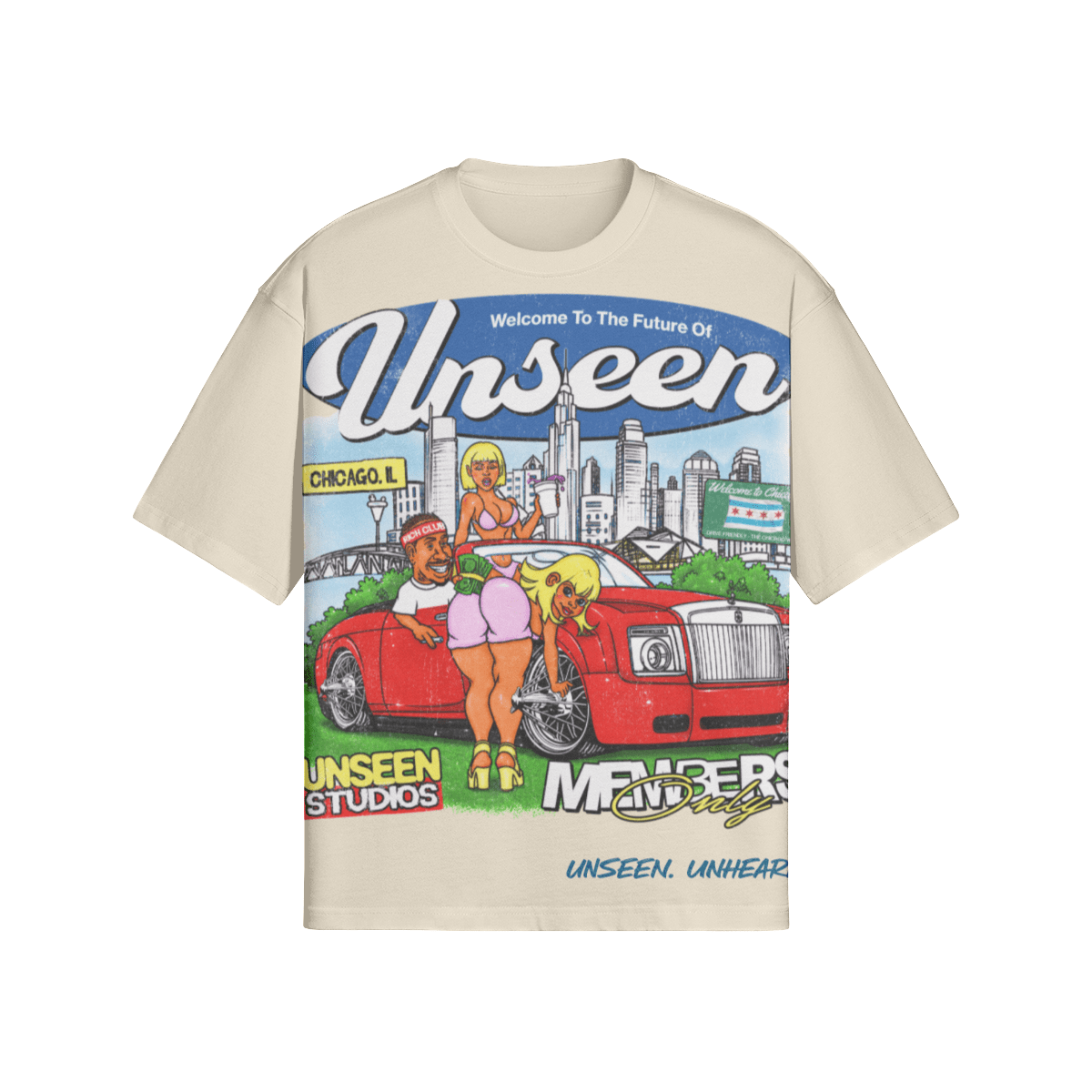 WELCOME TO THE FUTURE BOXY TEE. - UNSEEN. UNHEARD.